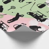 Golf Silhouette Golfclub Geschenkpapier (Ecke)