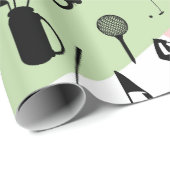 Golf Silhouette Golfclub Geschenkpapier (Rolleneckpunkt)