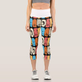 Golf Silhouette Golfer auf Sonnenuntergang Capri Leggings (Vorderseite)