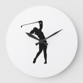 Golf-Silhouette Große Wanduhr Elegantes Design