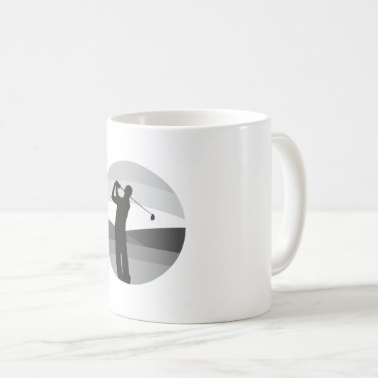 Golf-Silhouette Kaffeetasse (VorderseiteRechts)