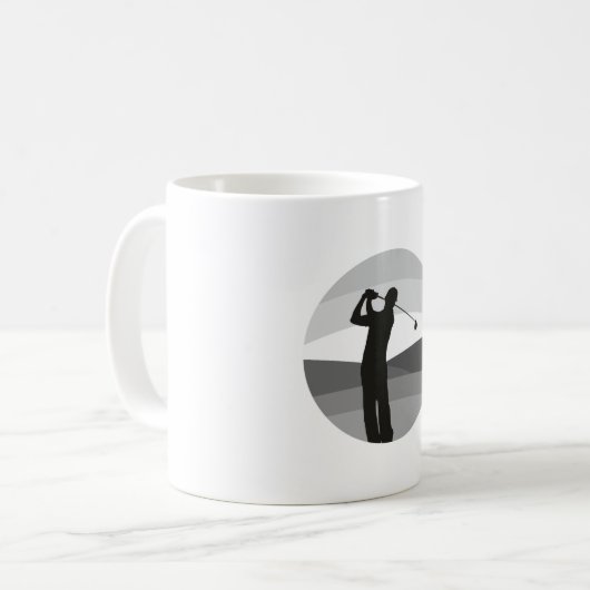 Golf-Silhouette Kaffeetasse (Vorderseite Links)