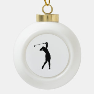 Golf-Silhouette Keramik-Kugel Weihnachtsbaumschmuc Keramik Kugel-Ornament