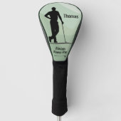 Golf Silhouette, Männchen, Name, Text Headcover (Vorderseite)
