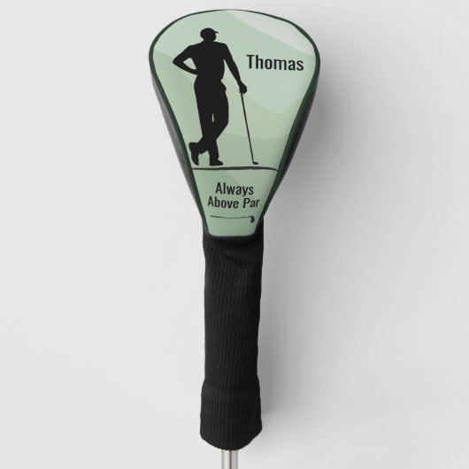 Golf Silhouette, Männchen, Name, Text Headcover (Vorderseite)