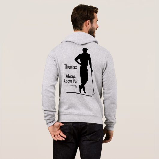 Golf Silhouette, Männchen, Name, Text Hoodie (Schwarz voll)