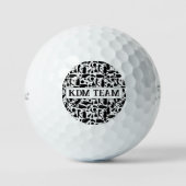 Golf Silhouette Muster Classic Black & White Golfball (Vorderseite)
