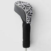 Golf Silhouette Muster Classic Black & White Headcover (angewinkelt)