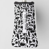 Golf Silhouette Muster Classic Black & White Headcover (Rotieren 90)
