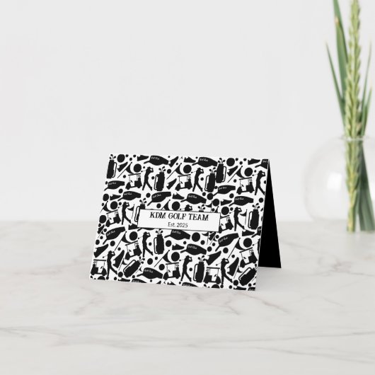 Golf Silhouette Muster Classic Black & White Karte (Vorderseite)