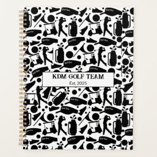 Golf Silhouette Muster Classic Black & White Planer