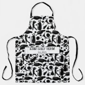 Golf Silhouette Muster Classic Black & White Schürze (Vorderseite)