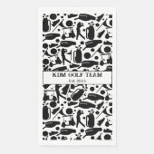 Golf Silhouette Muster Classic Black & White Serviette (Vorderseite)