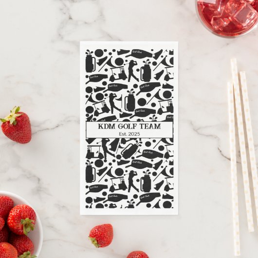 Golf Silhouette Muster Classic Black & White Serviette (Beispiel)