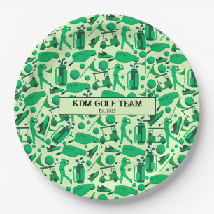 Golf-Silhouette-Muster Klassische Markenbildung Un Pappteller