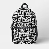 Golf Silhouette Pattern Classic Black & White Bedruckter Rucksack (Vorderseite)