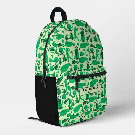 Golf Silhouette Pattern Classic branding buisness Bedruckter Rucksack (Rückseitige Ecke links)