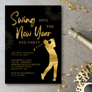Golf Silvesterparty Golf Thema Schwarz und Gold