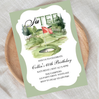 Golf SIX-TEE Birthday, 60, Golf Birthday, Einladung