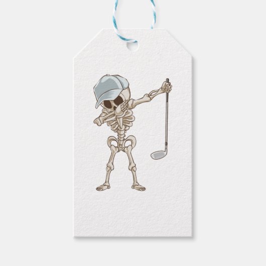 Golf-Skelett Geschenkanhänger (Vorderseite)