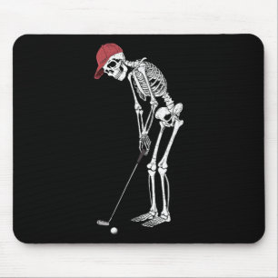 Golf Skelett Halloween Spieler Fänger Männer Junge Mousepad