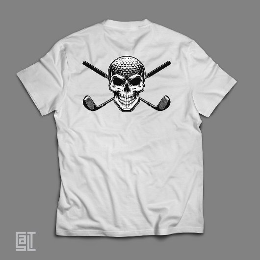 Golf Skull Crossbones - Edgy Pirate Golfer T-Shirt