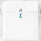 Golf Skull Runder Aufkleber (Tasche)