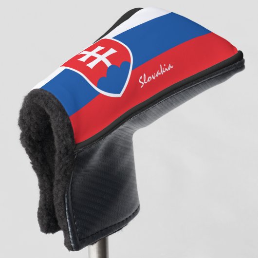 Golf Slowakei & Slowakei Flagge / Golf Clubs Abdec Golf Headcover (3/4 Vorderseite)