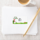 Golf Snowman für Golfer Frohe Weihnachten Adressaufkleber (Insitu)