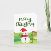 Golf Snowman für Golfer Frohe Weihnachten Karte (Vorderseite)