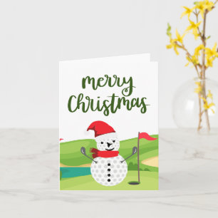 Golf Snowman für Golfer Frohe Weihnachten Karte