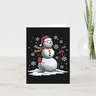 Golf Snowman Golf Player Weihnachtsmannmütze Weihn Karte