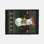 Golf Snowman Ugly Christmas Sweaters Golfing Golfe Fleecedecke (Vorderseite (Horizontal))