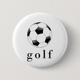 Golf Soccer Ball Funny Sports T - Shirt Button