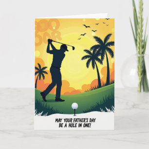 Golf-Sonnenuntergang-Vatertagskarte Karte