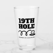 Golf Spaß 19. Loch Bierglas Geschenk für Herren Glas (Vorderseite)