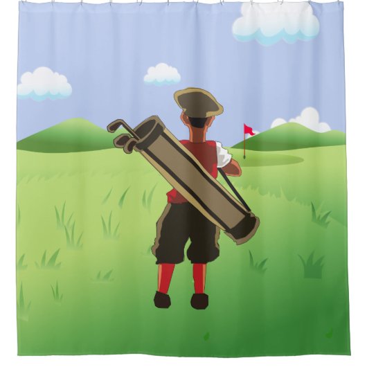 Golf Spaß Golfer Duschvorhang (Vorderseite)