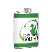 Golf Spaß Ich würde lieber Golfer Funny Mens Golfs Flachmann (Rechts)