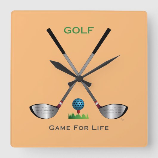 GOLF - Spiel für das Leben Quadratische Wanduhr (Vorderseite)