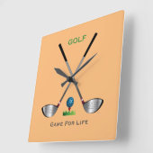 GOLF - Spiel für das Leben Quadratische Wanduhr (Winkel)
