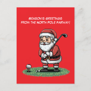 Golf spielen bei grünen Weihnachten Postkarte