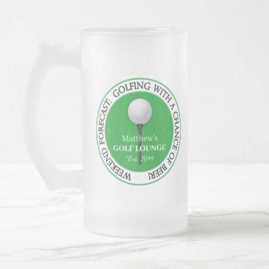 Golf spielen Golfer Ball T-Shirt Glass Mattglas Bierglas (Links)