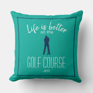 Golf spielen Golfplatz Zitat Das Leben ist besser  Kissen