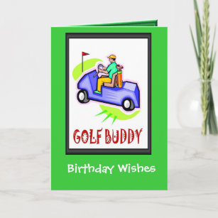 Golf spielende Geburtstagskarten, Golf-Buggy Karte