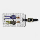 Golf spielende Giraffen 2 Gepäckanhänger (Vorderseite horizontal)