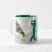 Golf spielende Tasse des Golfs (Vorderseite Links)