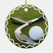 Golf spielende Verzierung Keramikornament (Hinten)