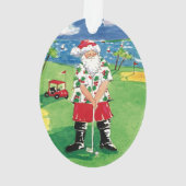 Golf spielende Weihnachtsverzierung Sankt Ornament (Rückseite)