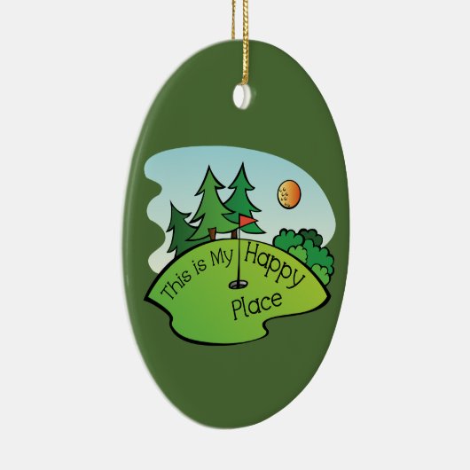 Golf spielender Golfplatz-Loch-glücklicher Platz Keramikornament (Rechts)