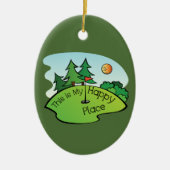 Golf spielender Golfplatz-Loch-glücklicher Platz Keramikornament (Vorne)